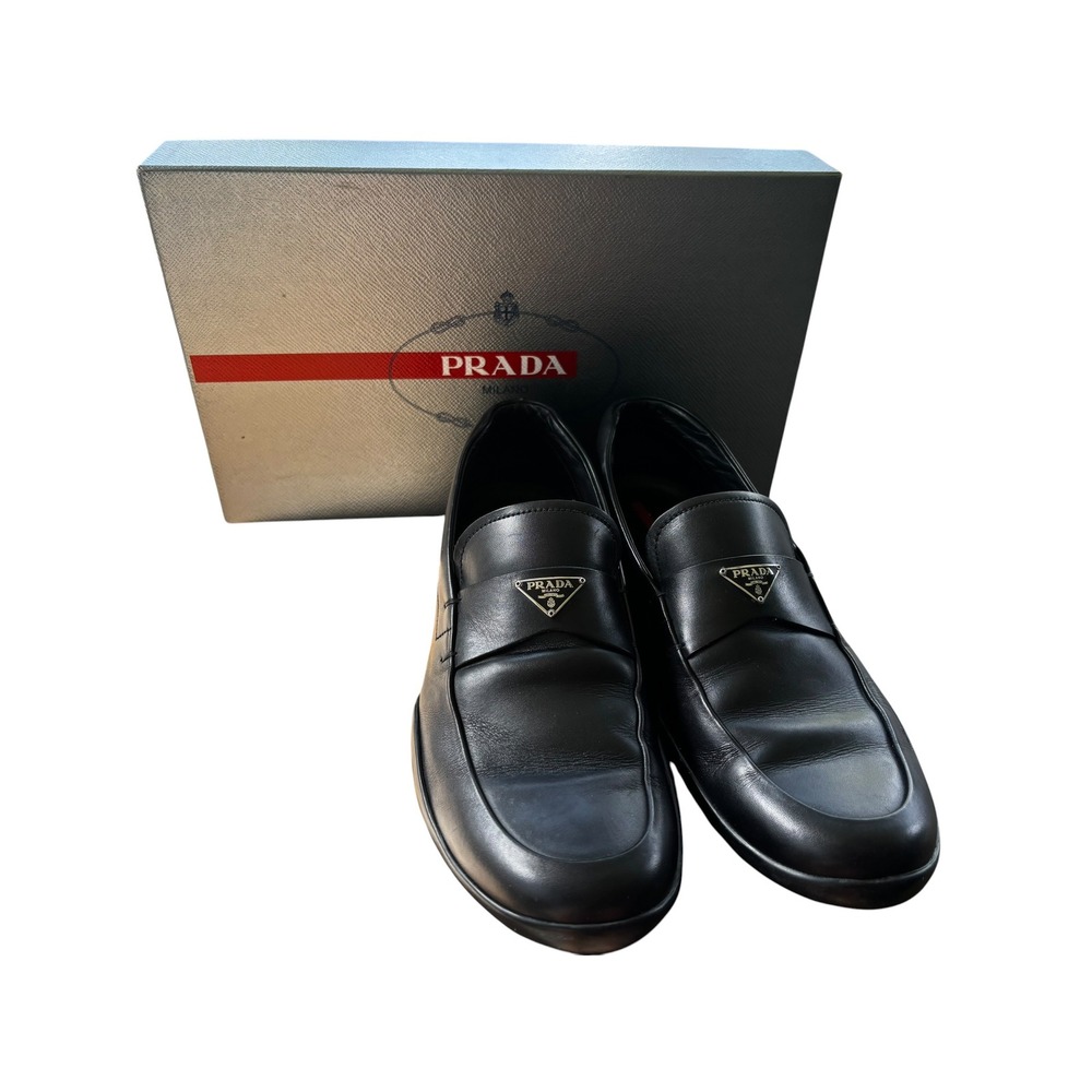 Vintage Y2K Prada Linea Rossa Leather Loafers Shoes 4D 1029 7.5 UK/8.5 US Box